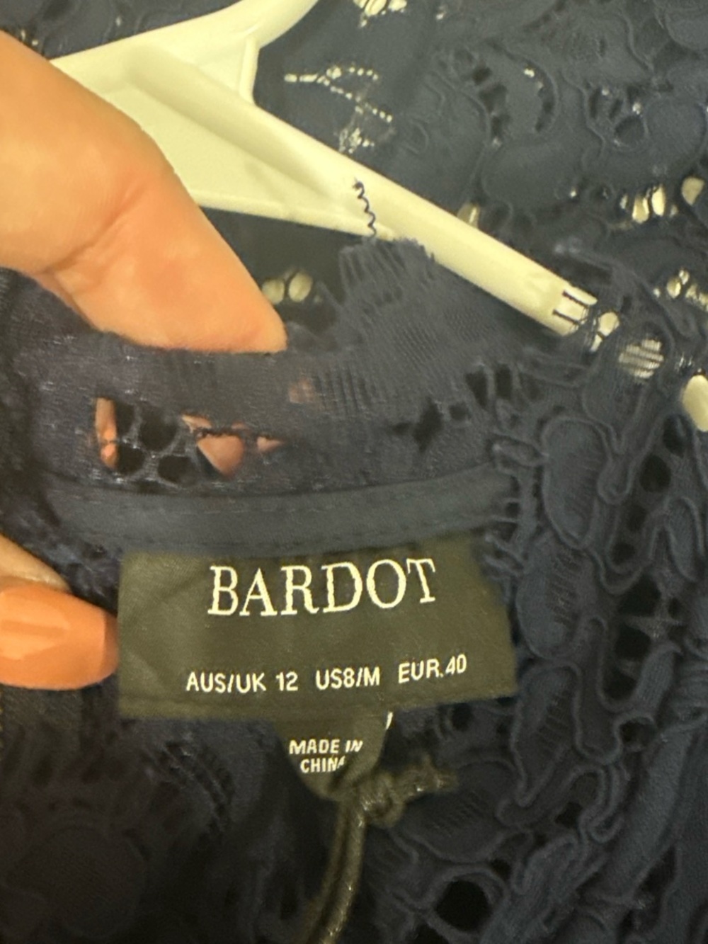 Bardot Navy Blue Lace Midi Dress - Picture 3 of 4